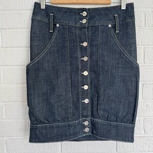 Boss Denim Mini Skirt with Button Detail